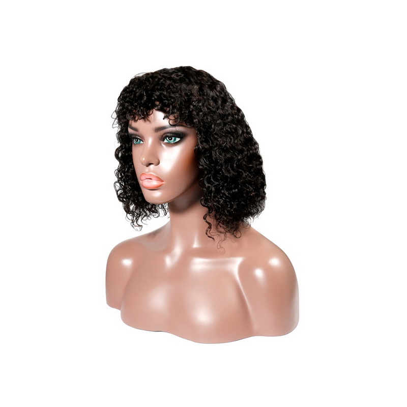 Deep Wave Wig With Bangs Machine-made Wig For Black Women - 图片 4